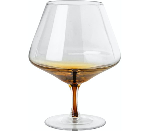 Amber, Cognacglas, Glas by Broste Copenhagen (D: 11,2 cm. x H: 14,9 cm., Klar/Orange)