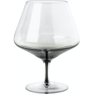 Smoke, Cognacglas, Glas by Broste Copenhagen (D: 11,2 cm. x H: 14,9 cm., Klar/Grå)
