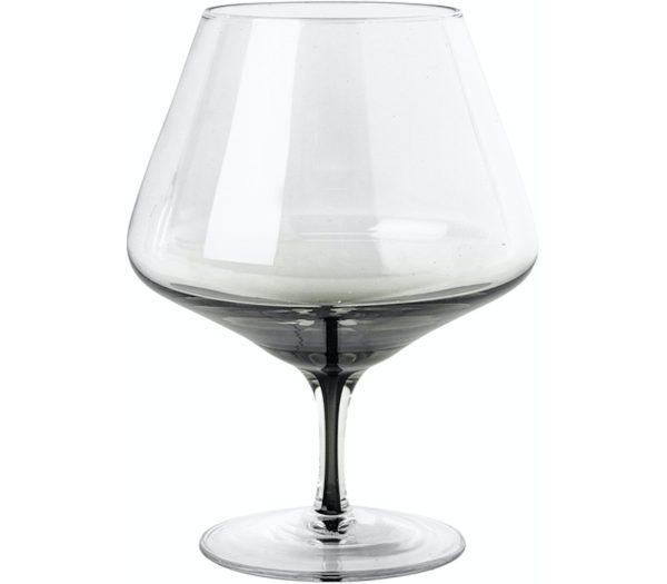Smoke, Cognacglas, Glas by Broste Copenhagen (D: 11,2 cm. x H: 14,9 cm., Klar/Grå)